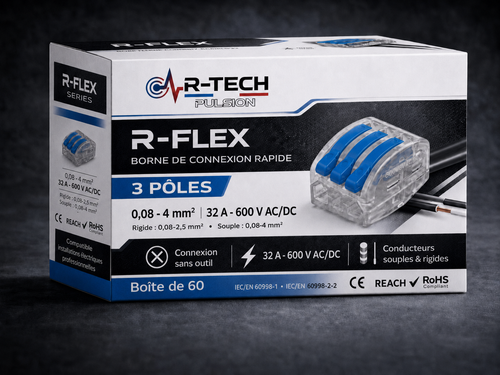 Borne de connexion rapide R‑FLEX – 3 entrées