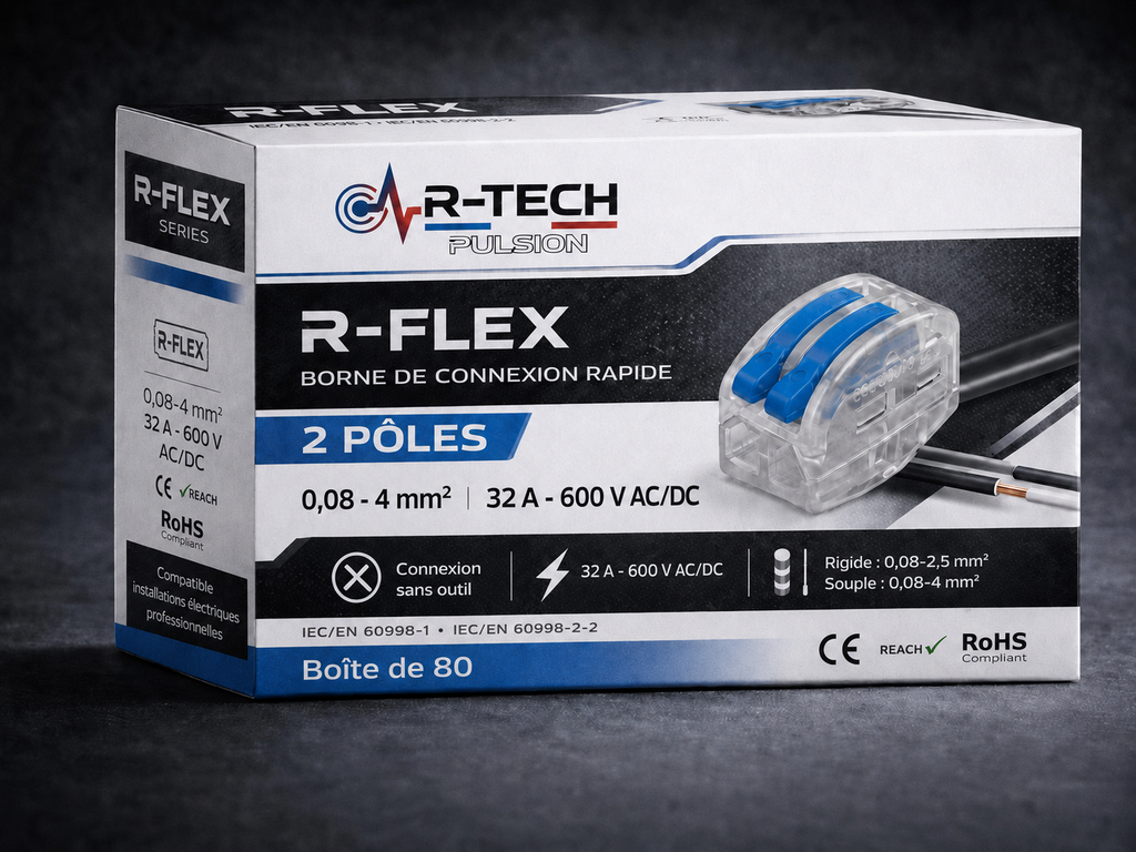 Borne de connexion rapide R‑FLEX – 2 entrées